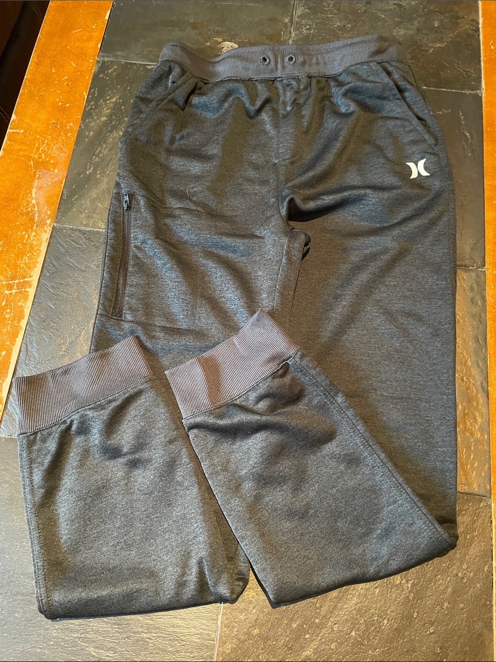 Hurley Kids Black Athletic Joggers with Logo
